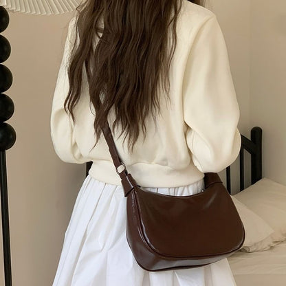 Shoulder Bag Faux Leather Plain