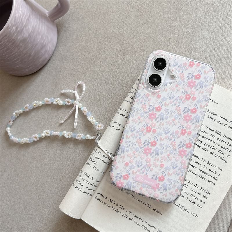 Case Floral Strap Phone Set /