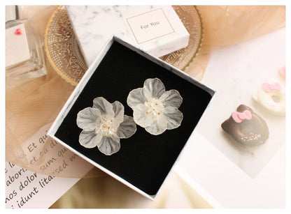 / Earring Stud Clip-On Flower Ear