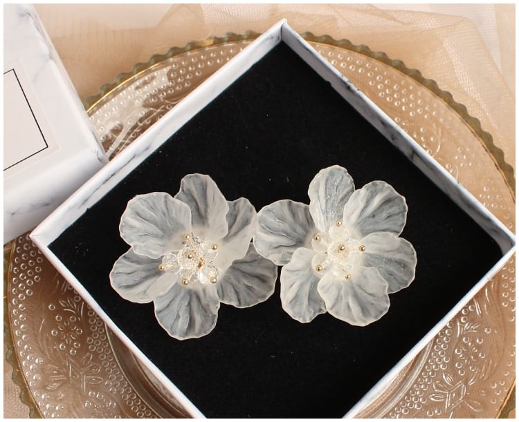 / Earring Stud Clip-On Flower Ear