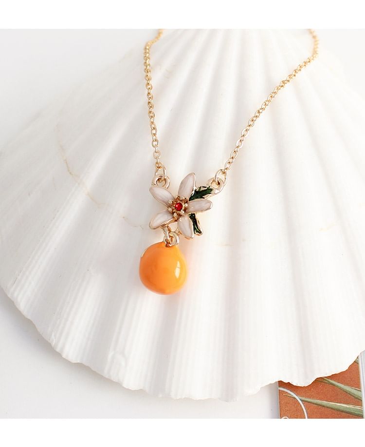 Clip-On Drop Flower / Earring Rhinestone