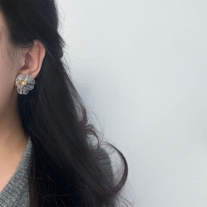 / Ear Clip-On Earring Stud Flower