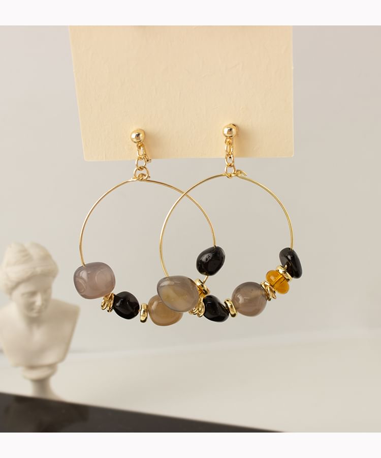 Hoop Beaded Clip-On Irregular Drop / Earring Hook