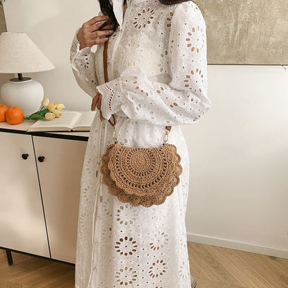 Crochet Crossbody Flap Bag Lace