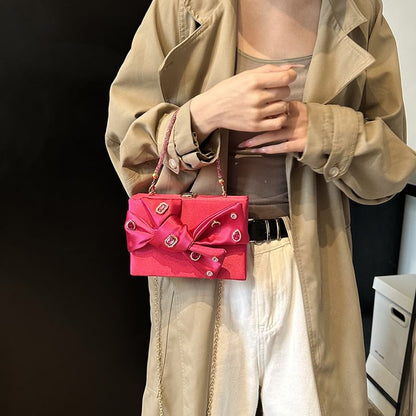 Box Bag Rhinestone Crossbody Bow