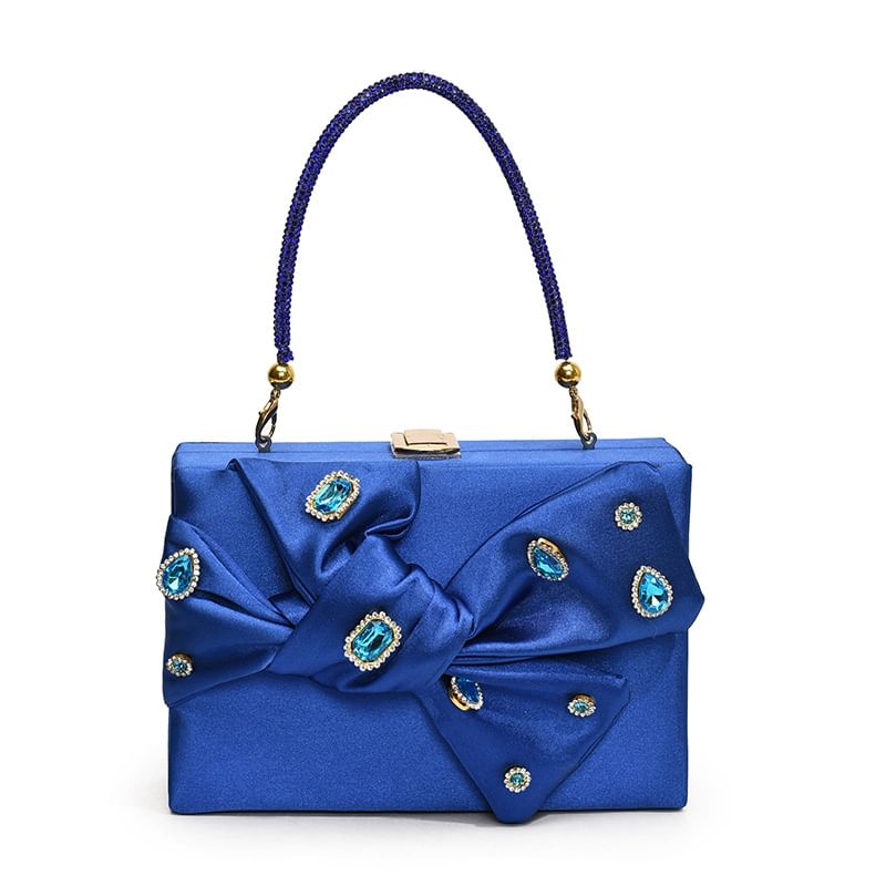 Box Bag Rhinestone Crossbody Bow
