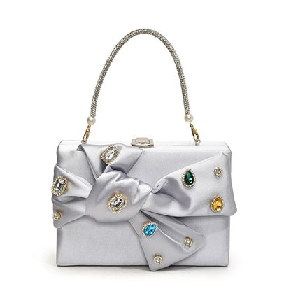 Box Bag Rhinestone Crossbody Bow