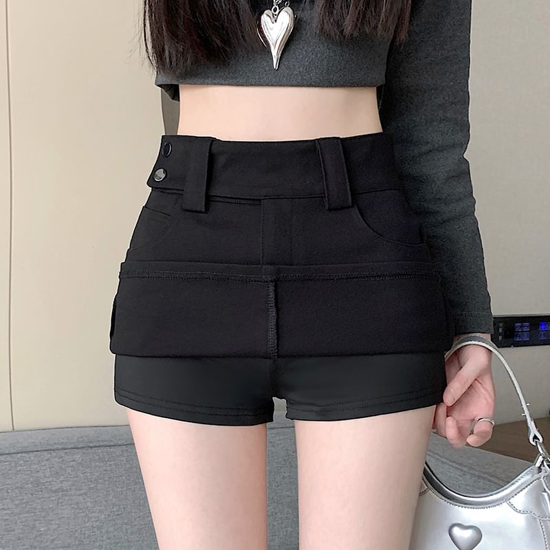 Plain Waist High Skort