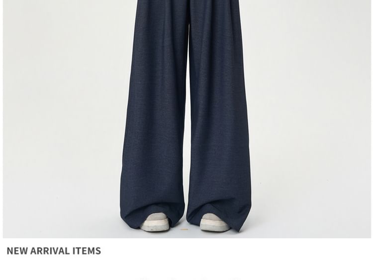 High Wide Leg Plain Rise Dress Pants