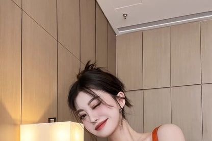 Short-Sleeve Lace Crop Top Ruffle Off-The-Shoulder Trim