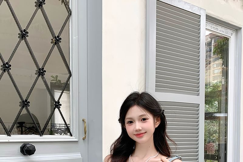 Camisole Top Ruffle Panel V-Neck