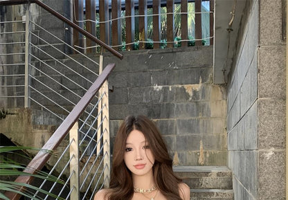 Tube Bow Top Lace Panel