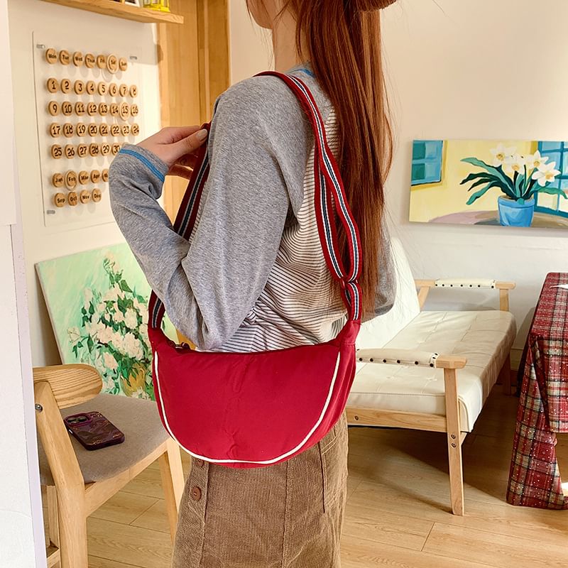 Striped Crossbody Trim Bag Strap Contrast