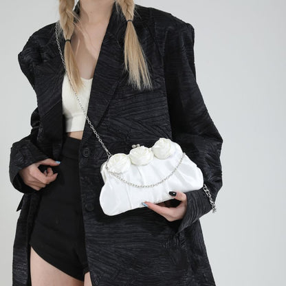 Plain Shoulder Shirred Floral Bag