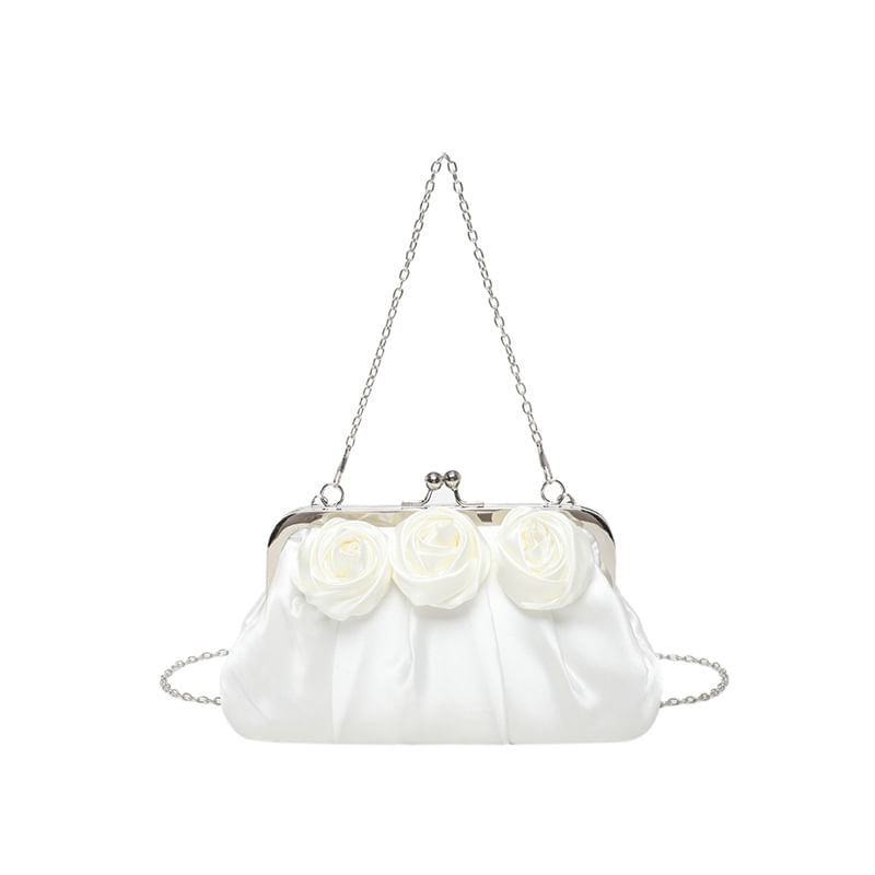 Plain Shoulder Shirred Floral Bag