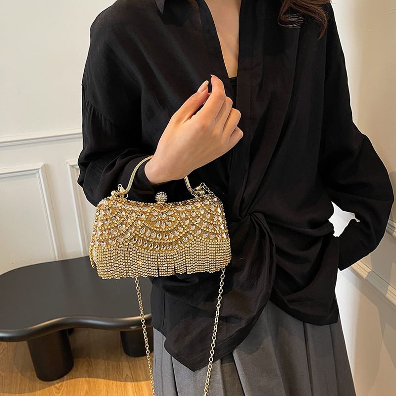 Bag Rhinestone Chain Crossbody Tasseled