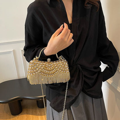 Bag Rhinestone Chain Crossbody Tasseled