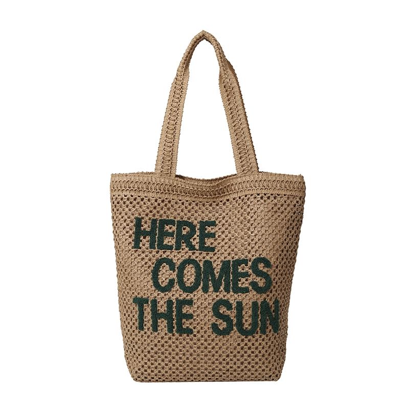 Tote Letter Woven Embroidered Bag