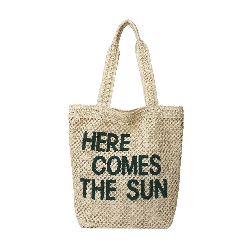Tote Letter Woven Embroidered Bag