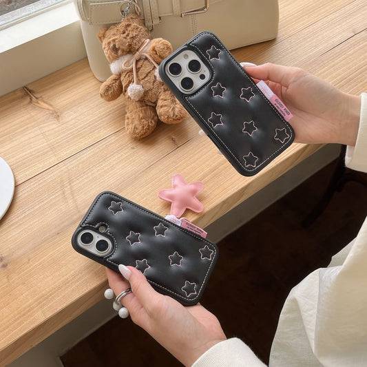 Faux Leather Star Phone Case / Strap