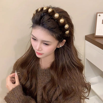 Fluffy Pearl Headband Faux