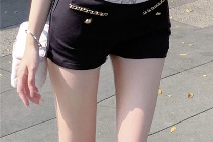 Pants Plain Waist Chained High Hot