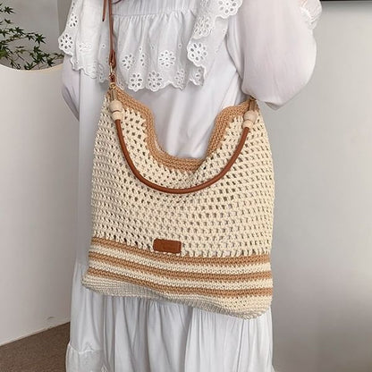Woven Tote Striped Bag