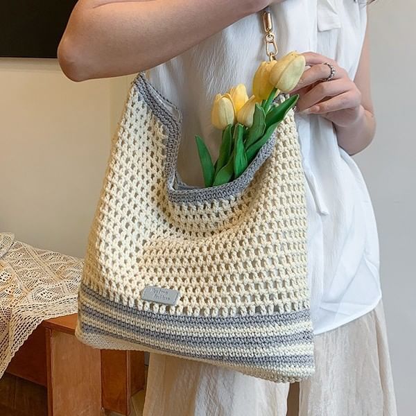 Woven Tote Striped Bag