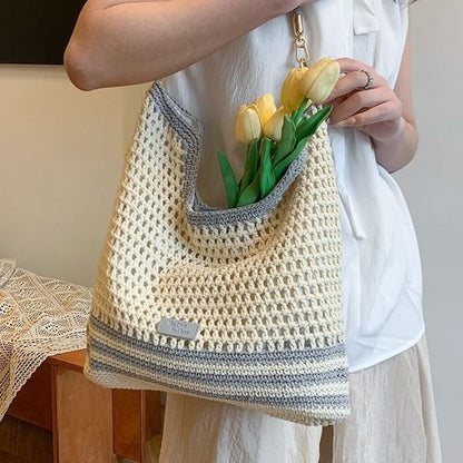Woven Tote Striped Bag