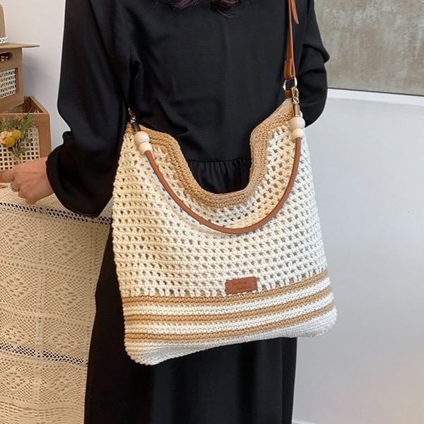 Woven Tote Striped Bag
