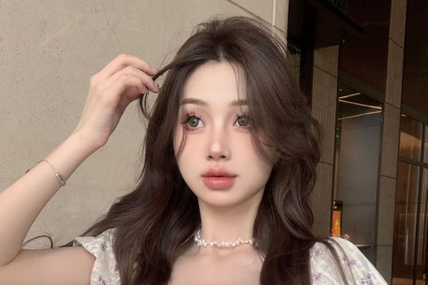 Mini Skirt Cropped Asymmetrical Blouse Pencil High Peplum Rise Plaid / Puff-Sleeve Bow Floral