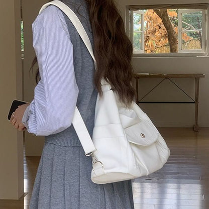 Leather Faux Plain Bag Shoulder