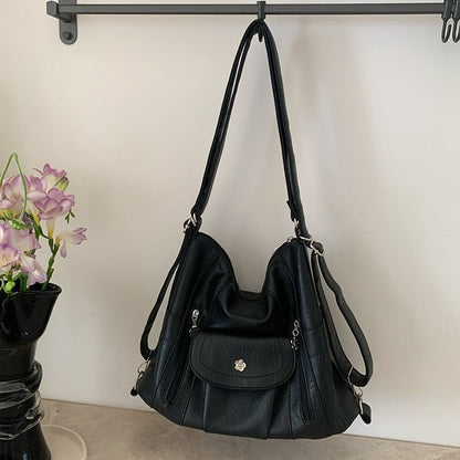 Leather Faux Plain Bag Shoulder