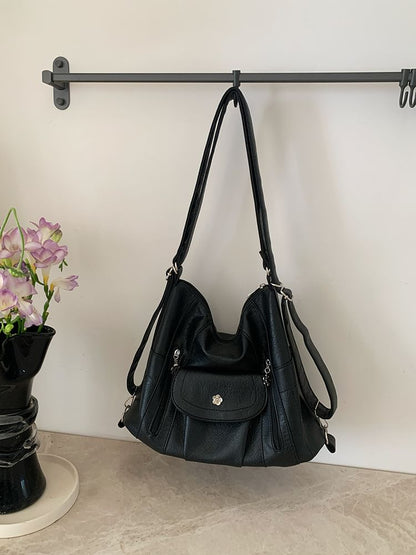 Leather Faux Plain Bag Shoulder