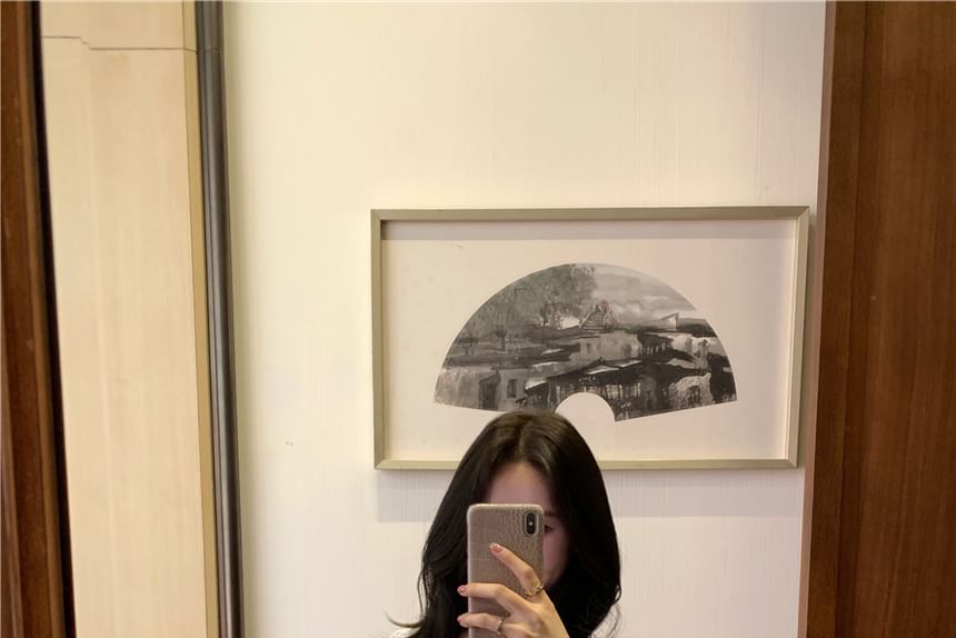 Square Neck Front Tie Sleeve Plain Peplum Blouse Short