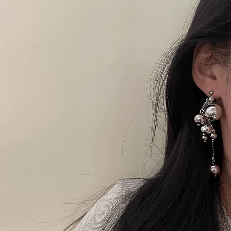 Drop Clip Ball Earring On /