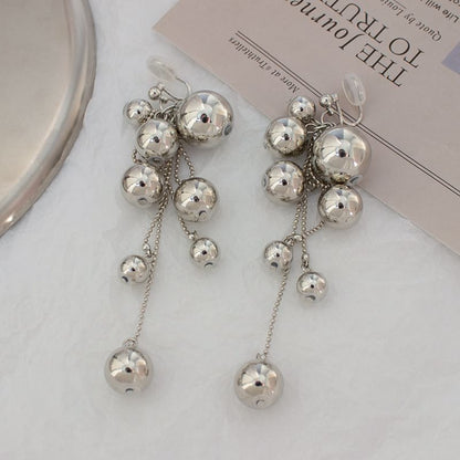 Drop Clip Ball Earring On /