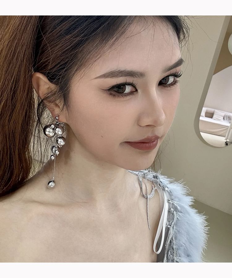 Drop Clip Ball Earring On /