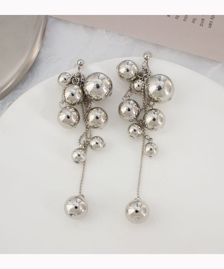 Drop Clip Ball Earring On /