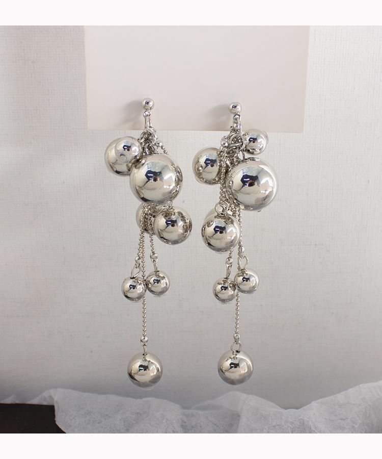 Drop Clip Ball Earring On /