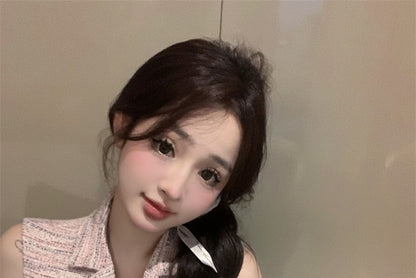 Lapel Collared Vest Sleeveless Crop