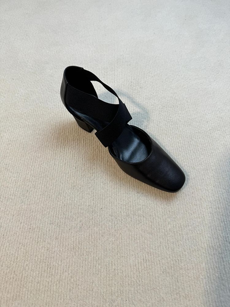 Chunky Shoes Strap Mary Jane Cross Heel