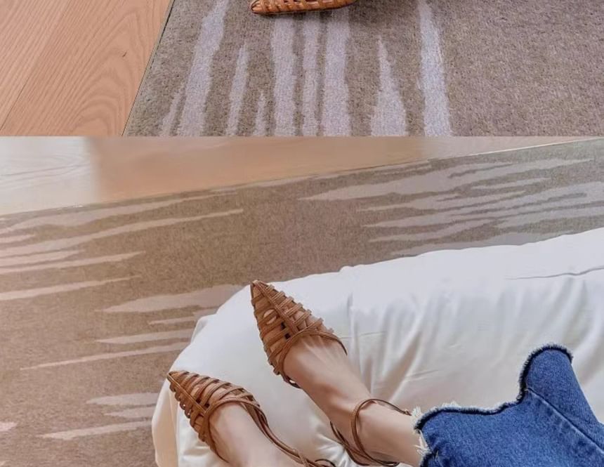 Sandals Woven Round Pointy Heel