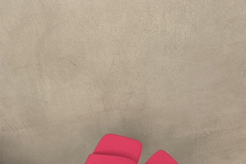 Sandals Slingback Chunky Heel Square-Toe