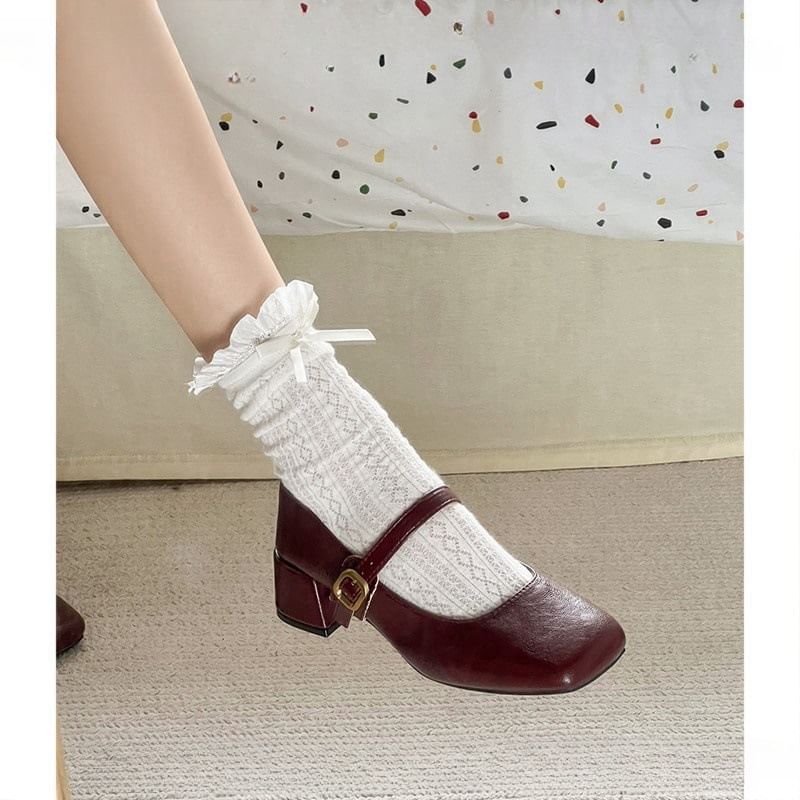 Mary Jane Chunky Shoes Heel