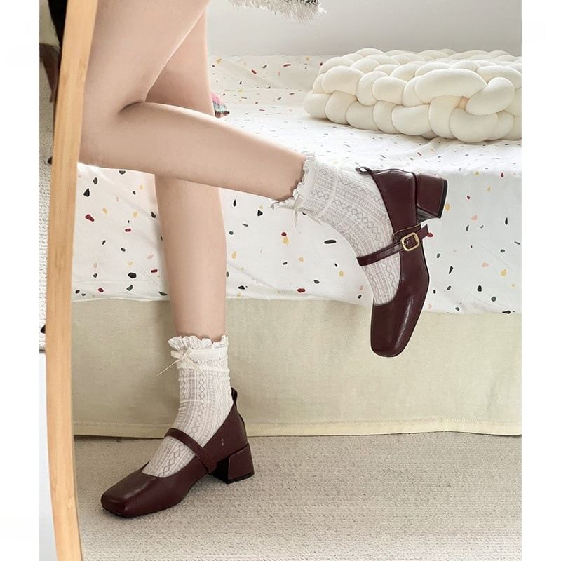 Mary Jane Chunky Shoes Heel