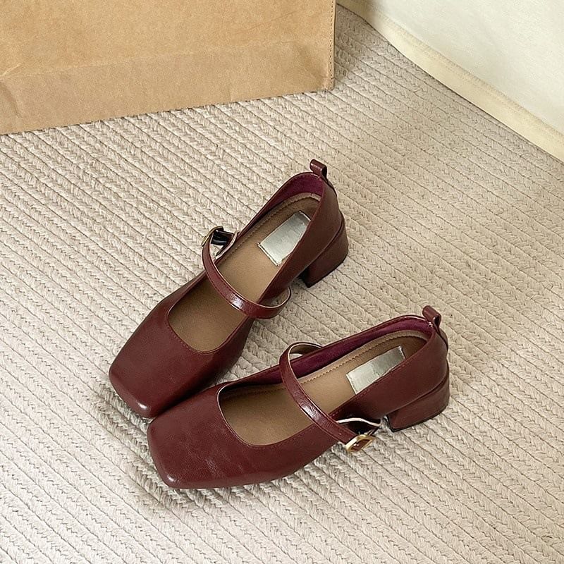 Mary Jane Chunky Shoes Heel