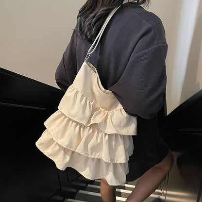 Plain Tote Ruffle Bag