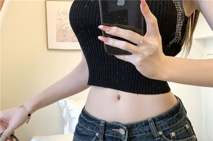 Low Washed Denim Rise Pants Hot Hem Roll Up