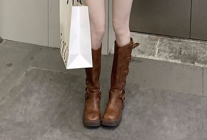 Hot Denim Zipped High Waist Washed Pants